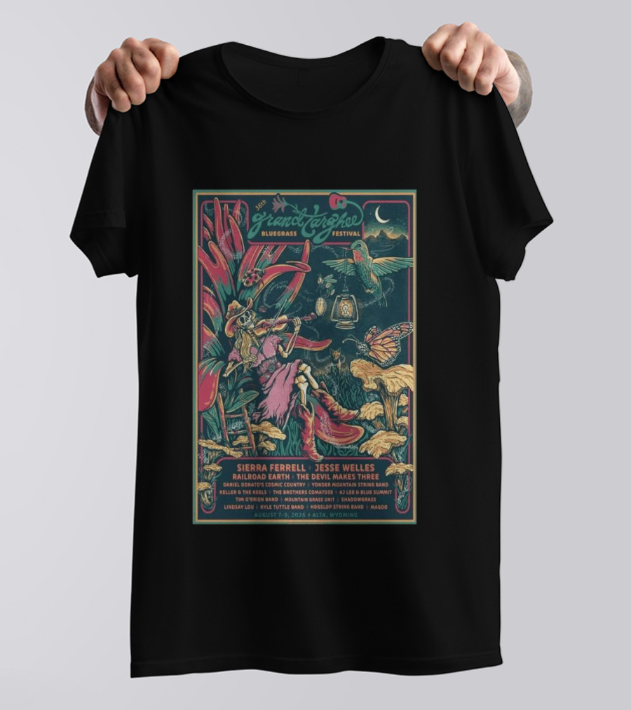 Grand Targhee Bluegrass Festival Aug 7 9 2026 Sierra Ferrell Jesse Welles Railroad Earth Alta Wyoming T-Shirt