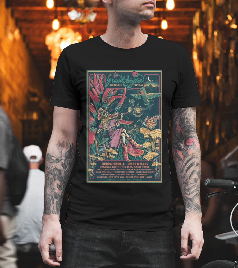 Grand Targhee Bluegrass Festival Aug 7 9 2026 Sierra Ferrell Jesse Welles Railroad Earth Alta Wyoming T-Shirt