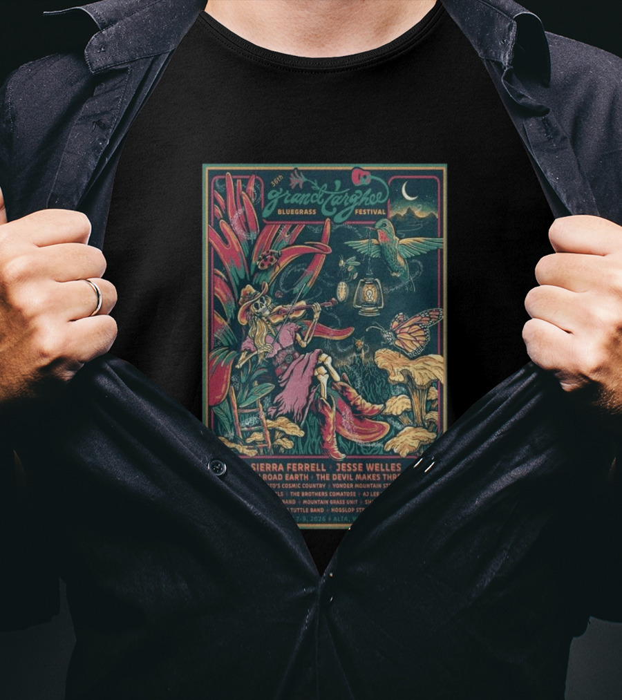 Grand Targhee Bluegrass Festival Aug 7 9 2026 Sierra Ferrell Jesse Welles Railroad Earth Alta Wyoming T-Shirt