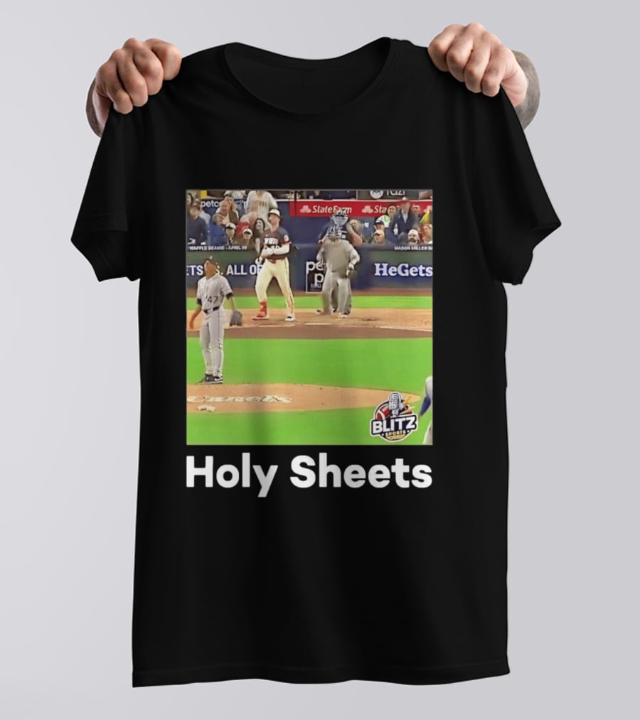 Mason Miller Holy Sheets Blitz Sports MLB HeGets State Farm Waffle Beanie T-Shirt