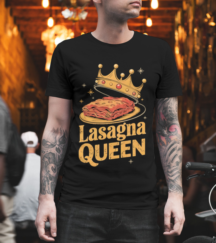 Lasagna Queen Italian Pasta Culinary Royalty Crown Slice Serving T-Shirt