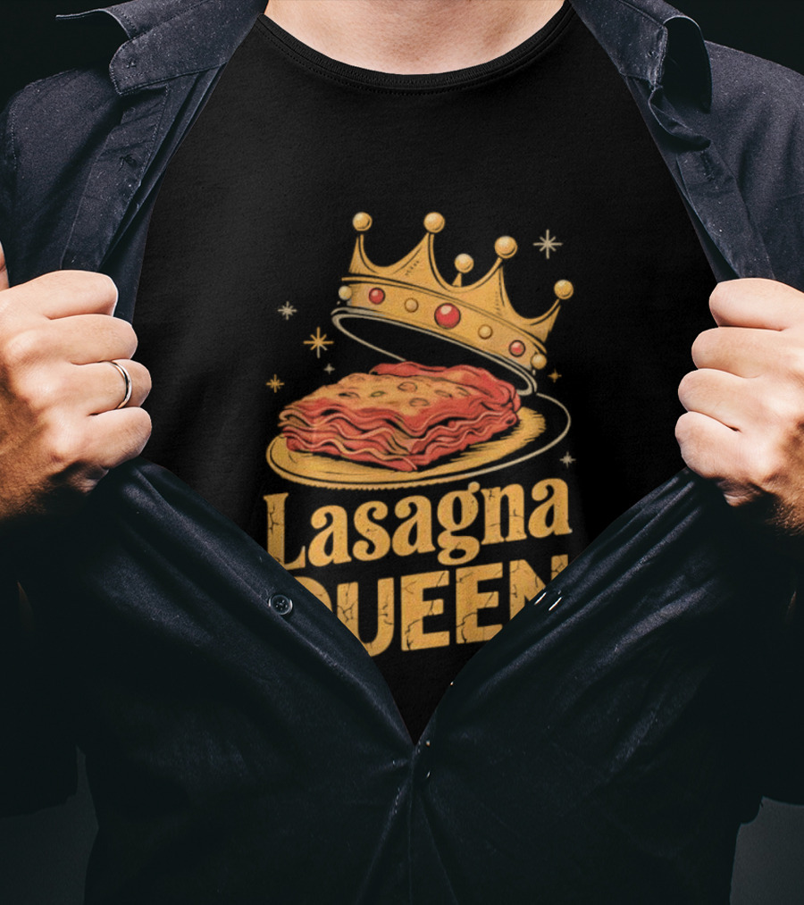 Lasagna Queen Italian Pasta Culinary Royalty Crown Slice Serving T-Shirt