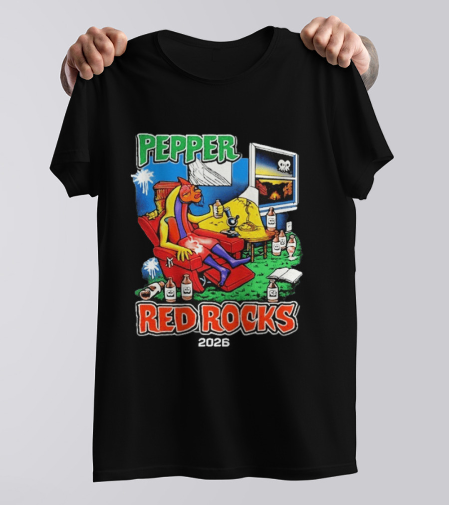 Pepper Red Rocks Amphitheatre 2026 Morrison Colorado Psychedelic Vibes T-Shirt