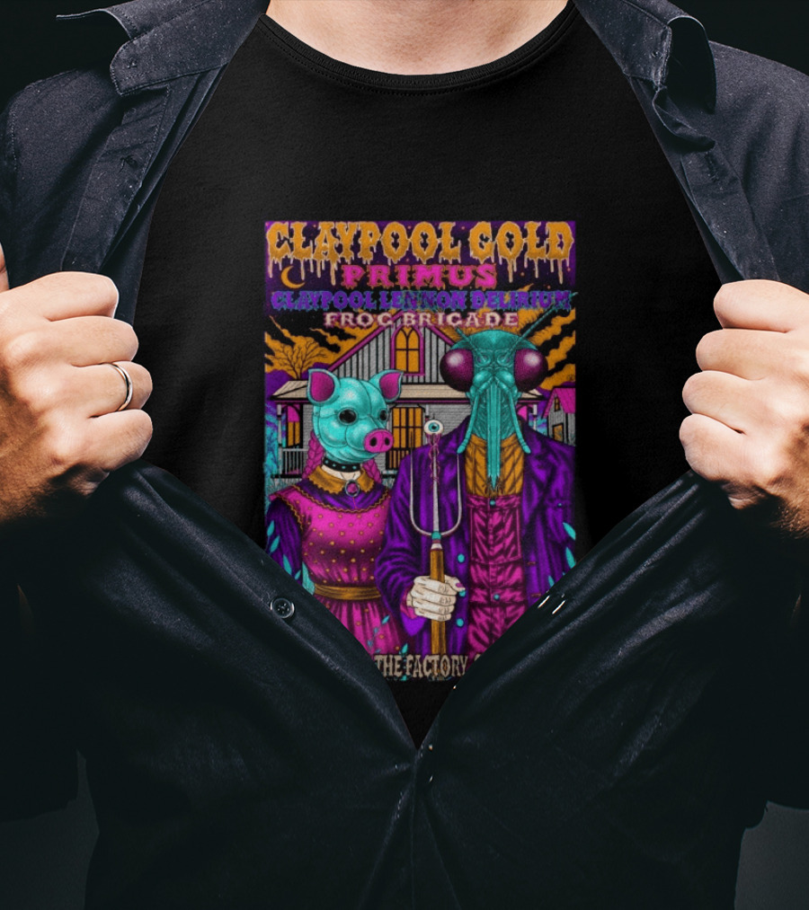 Claypool Cold Primus Claypool Lennon Delirium Frog Brigade May 30th 2026 The Factory St. Louis Mo T-Shirt