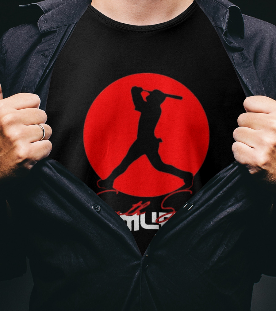 Samurai Baseball Stride Dark Red Circle Sōru Geki T-Shirt