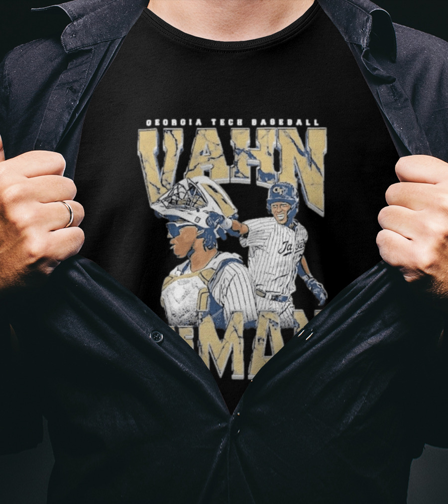 Georgia Tech Baseball Vahn The Man Navy T-Shirt