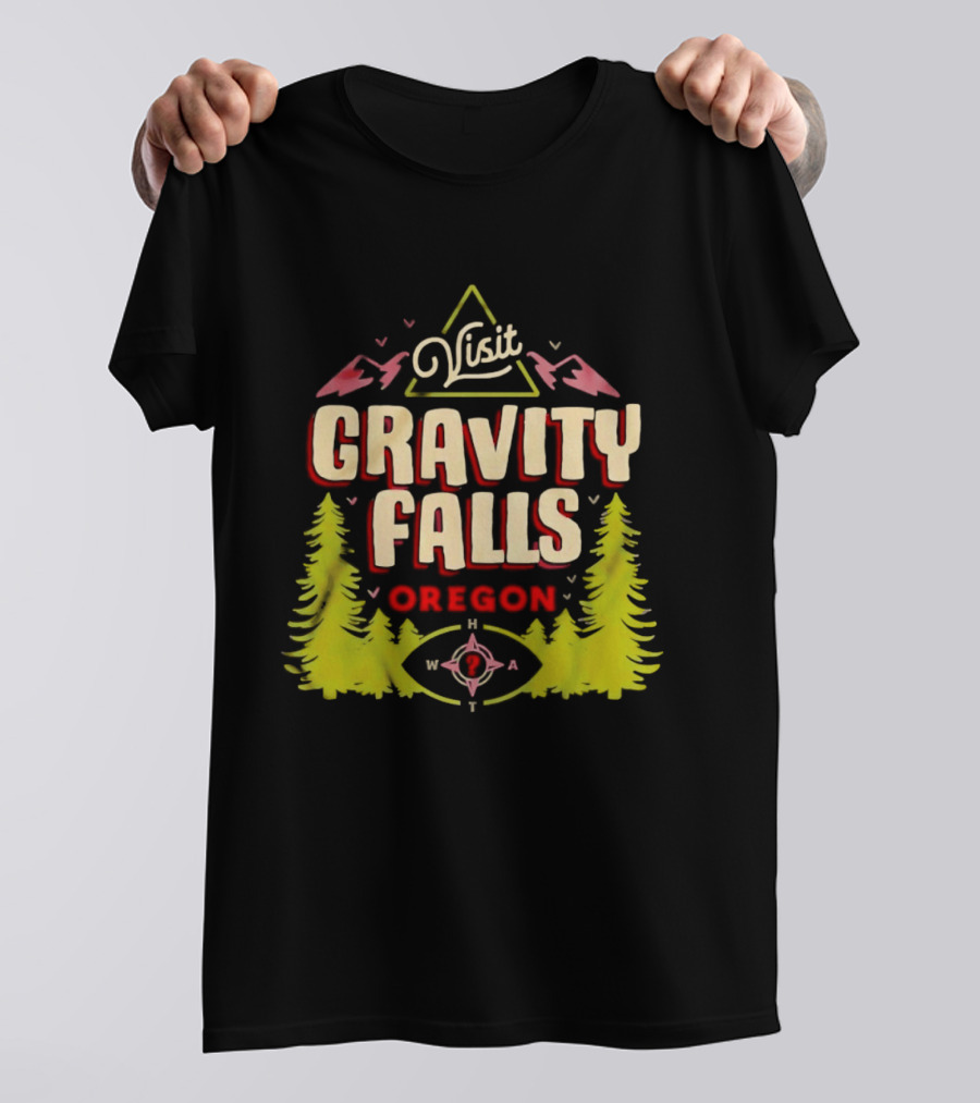 Visit Gravity Falls Oregon Pines Mountains Eye T-Shirt