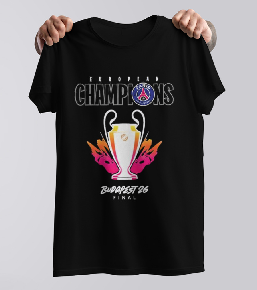 European Champions PSG Budapest 2026 Final T-Shirt