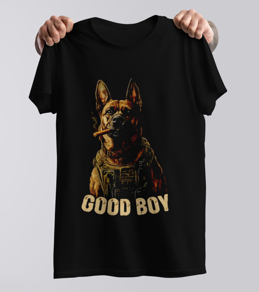 Good Boy K9 German Shepherd Tactical Military Patrol Hero Dog Cigar T-Shirt