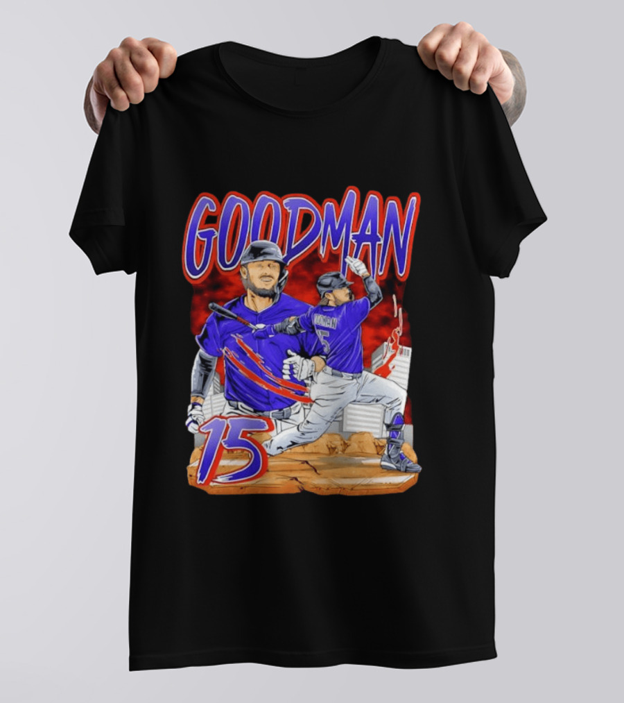 Goodman 15 Colorado Rockies Baseball Player Dynamic T-Shirt