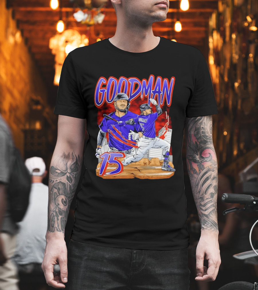 Goodman 15 Colorado Rockies Baseball Player Dynamic T-Shirt