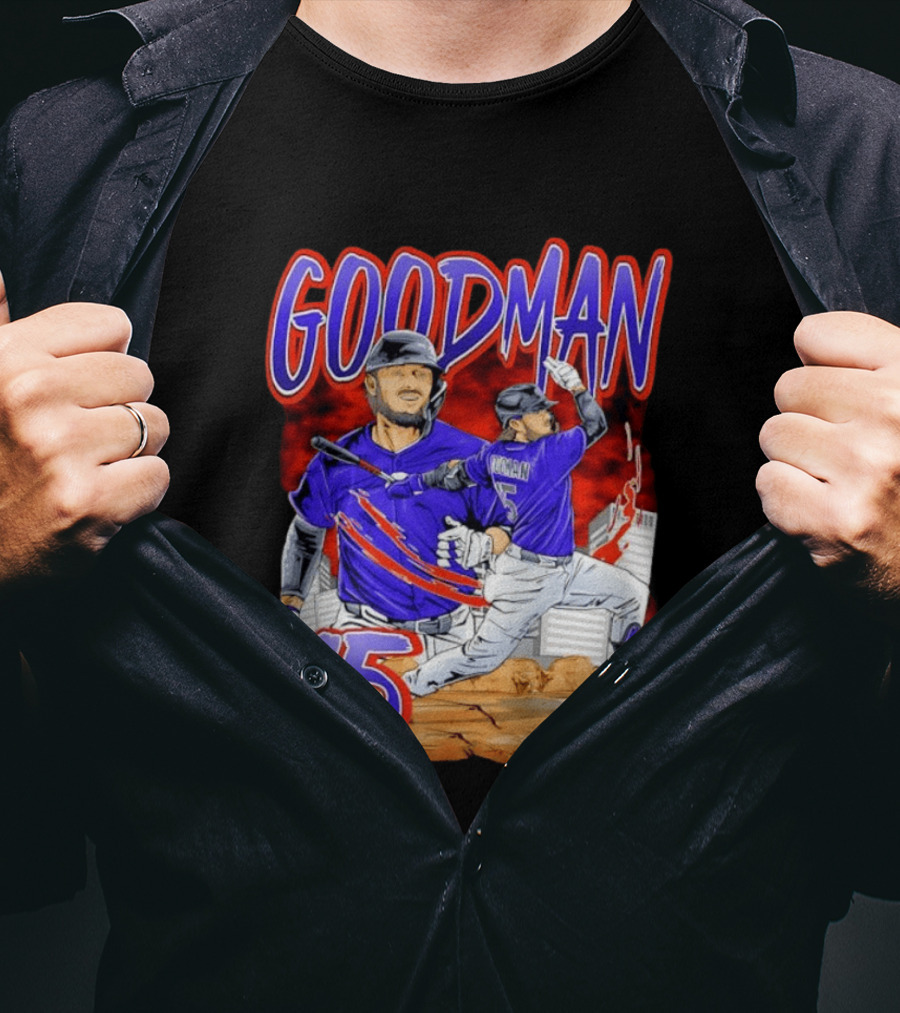 Goodman 15 Colorado Rockies Baseball Player Dynamic T-Shirt