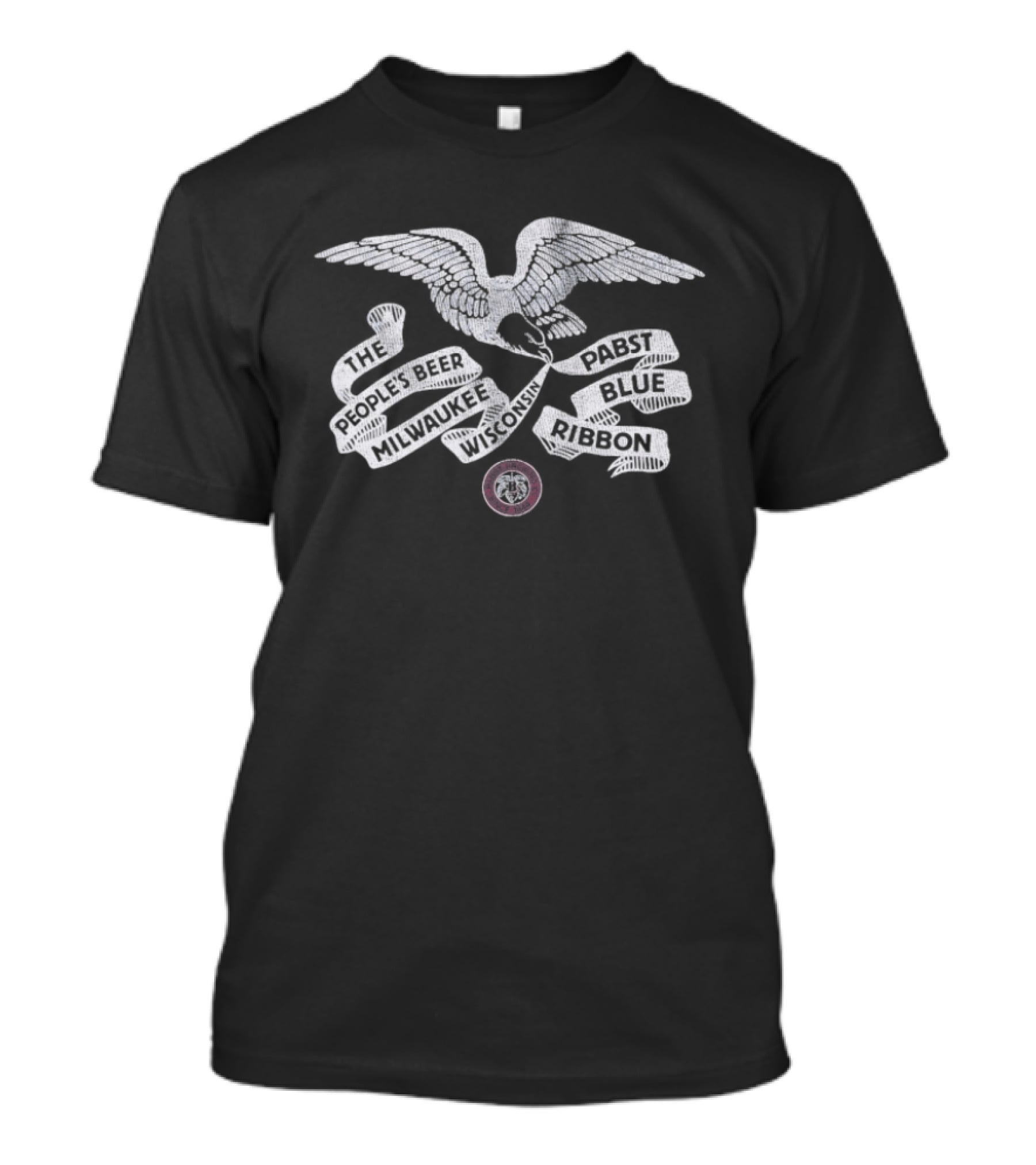 The People's Beer Milwaukee Wisconsin Pabst Blue Ribbon Eagle Banner T-Shirt