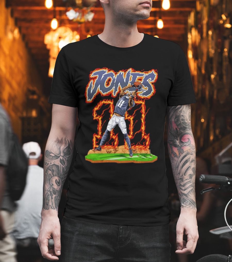 Jones 11 Julio Atlanta Falcons Flaming Football Player T-Shirt