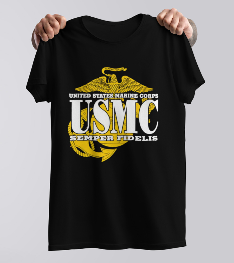 United States Marine Corps USMC Semper Fidelis Eagle Globe Anchor T-Shirt