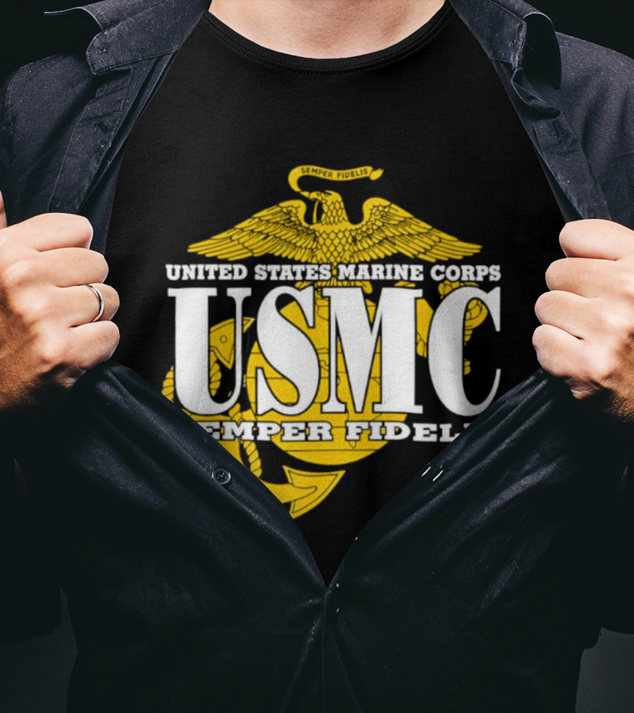 United States Marine Corps USMC Semper Fidelis Eagle Globe Anchor T-Shirt