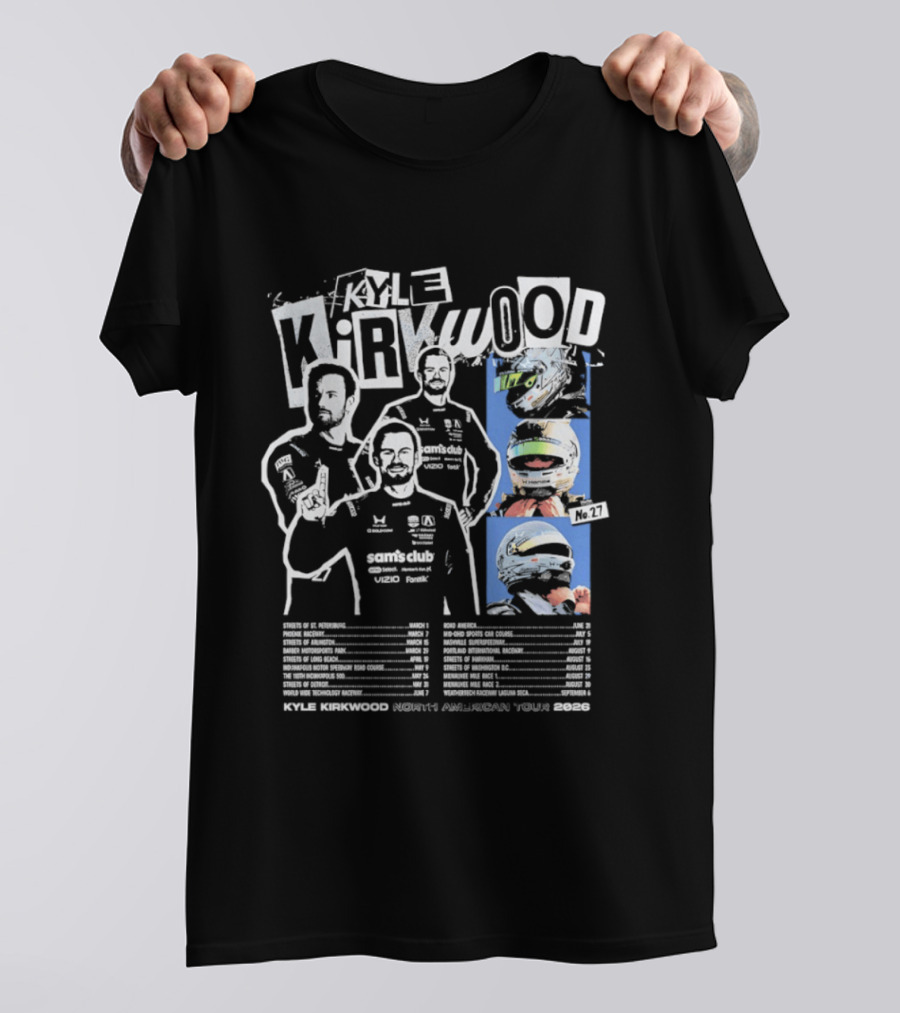Kyle Kirkwood North American Tour 2026 Racing Helmet And Driver Poses T-Shirt