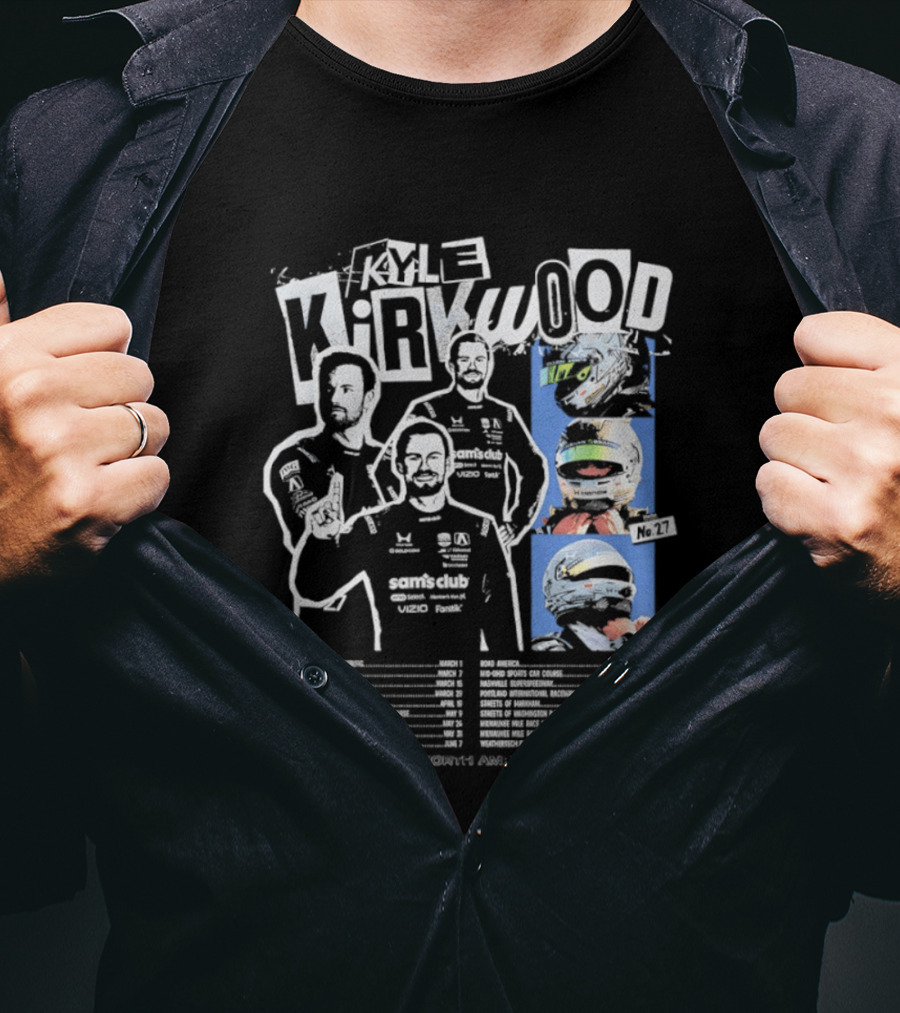 Kyle Kirkwood North American Tour 2026 Racing Helmet And Driver Poses T-Shirt