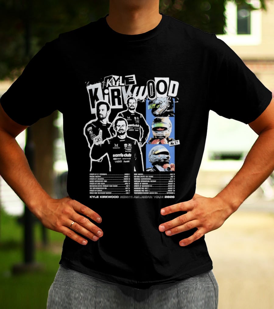 Kyle Kirkwood North American Tour 2026 Racing Helmet And Driver Poses T-Shirt