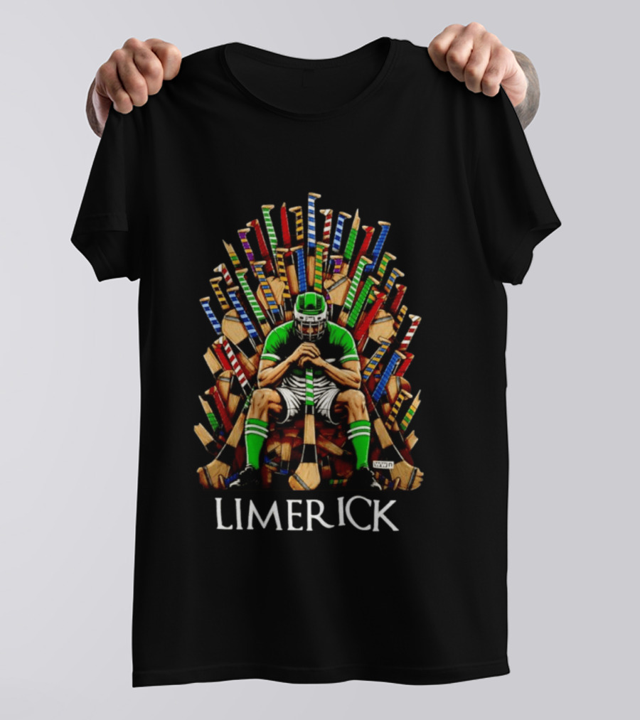 Limerick Hurler Throne Of Hurleys T-Shirt