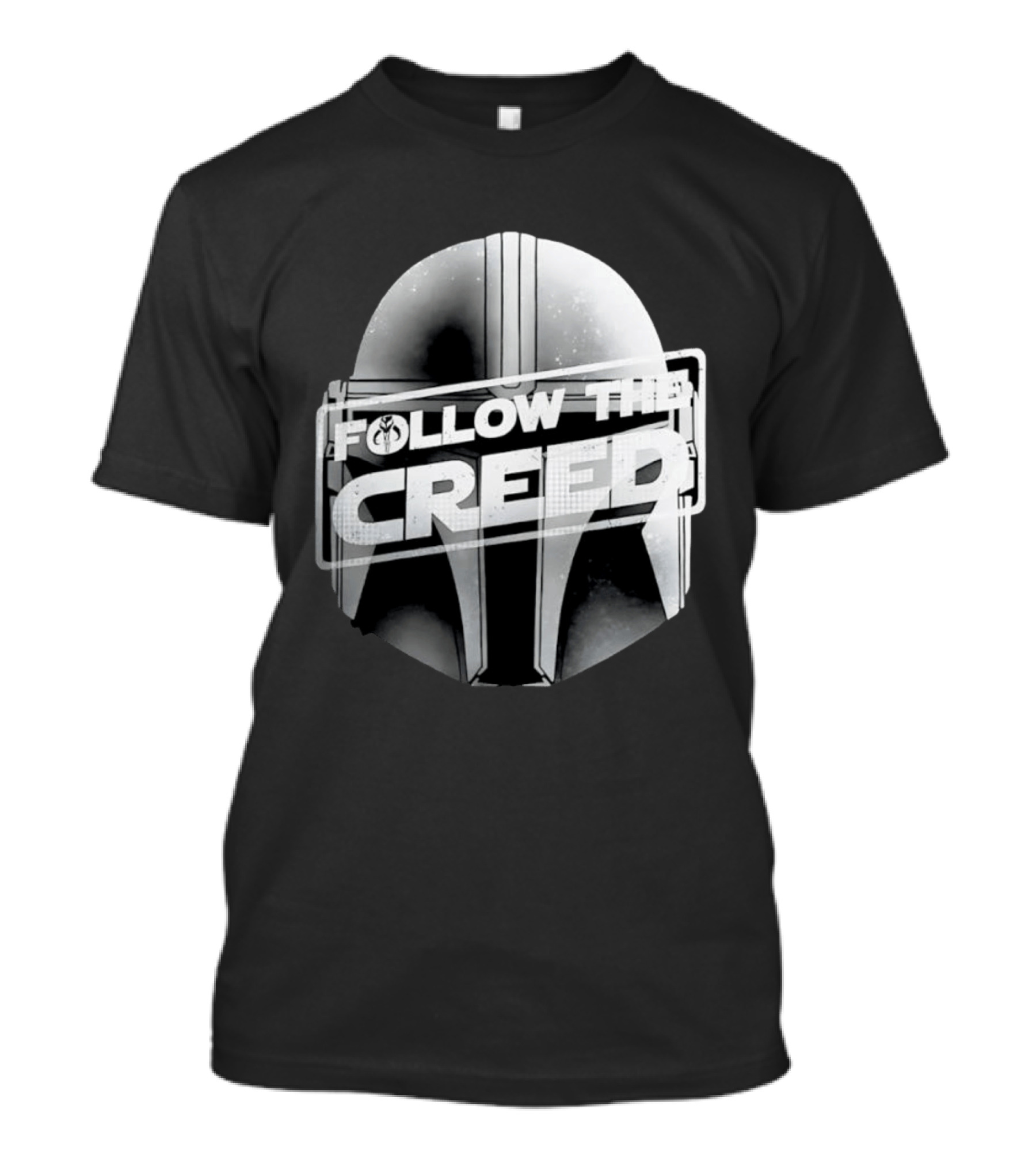 Mandalorian Helmet Follow The Creed Star Wars T-Shirt
