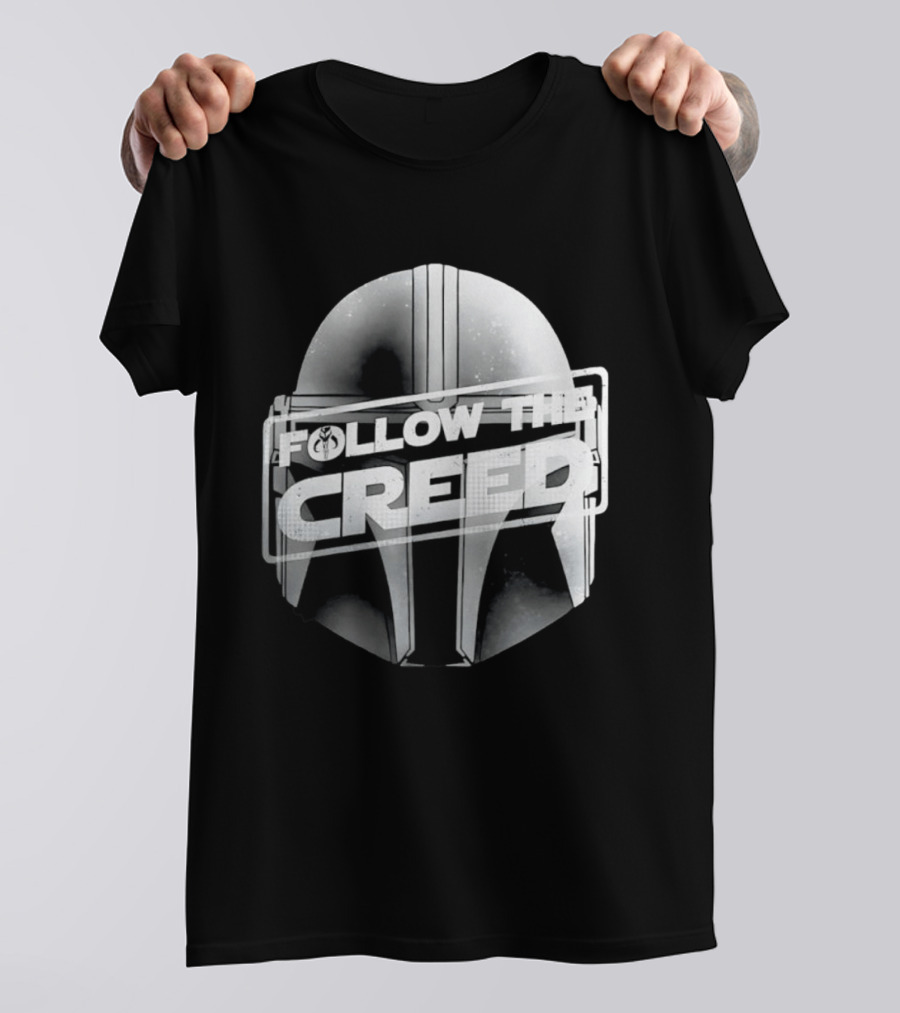 Mandalorian Helmet Follow The Creed Star Wars T-Shirt