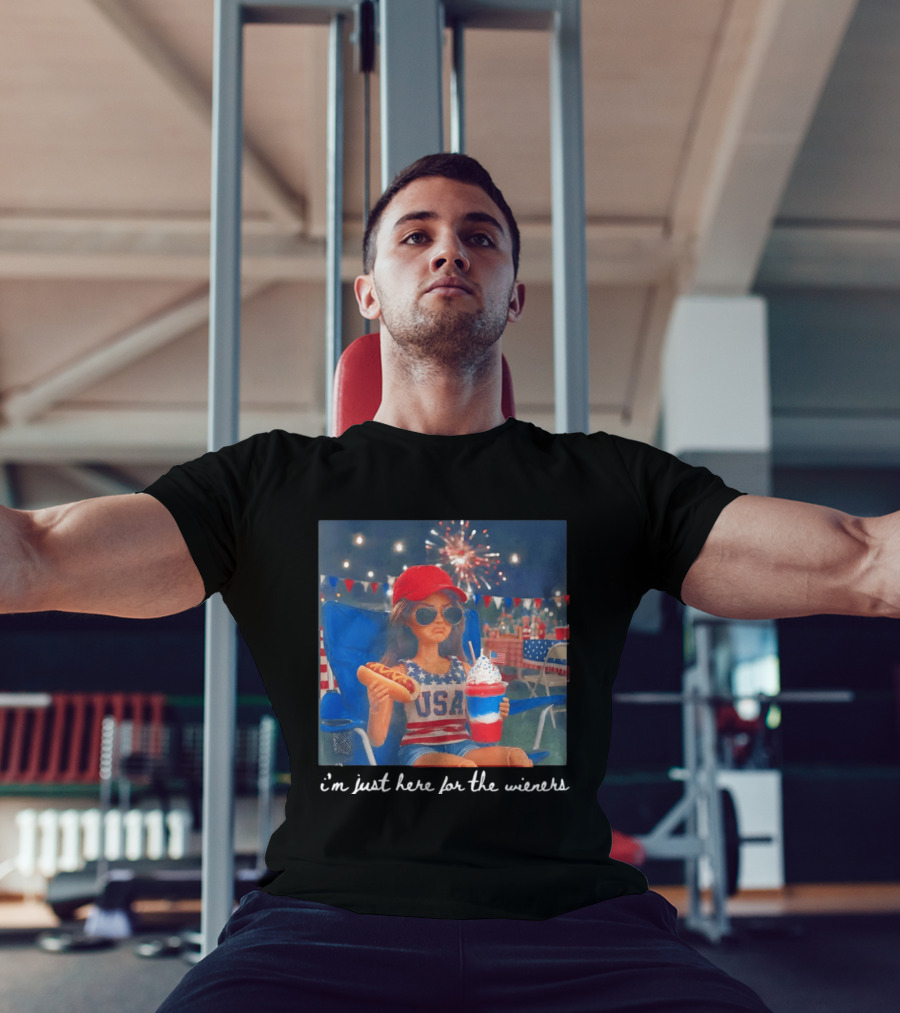 USA Barbie Doll I'm Just Here For The Wieners 4th Of July Celebration 2026 T-Shirt
