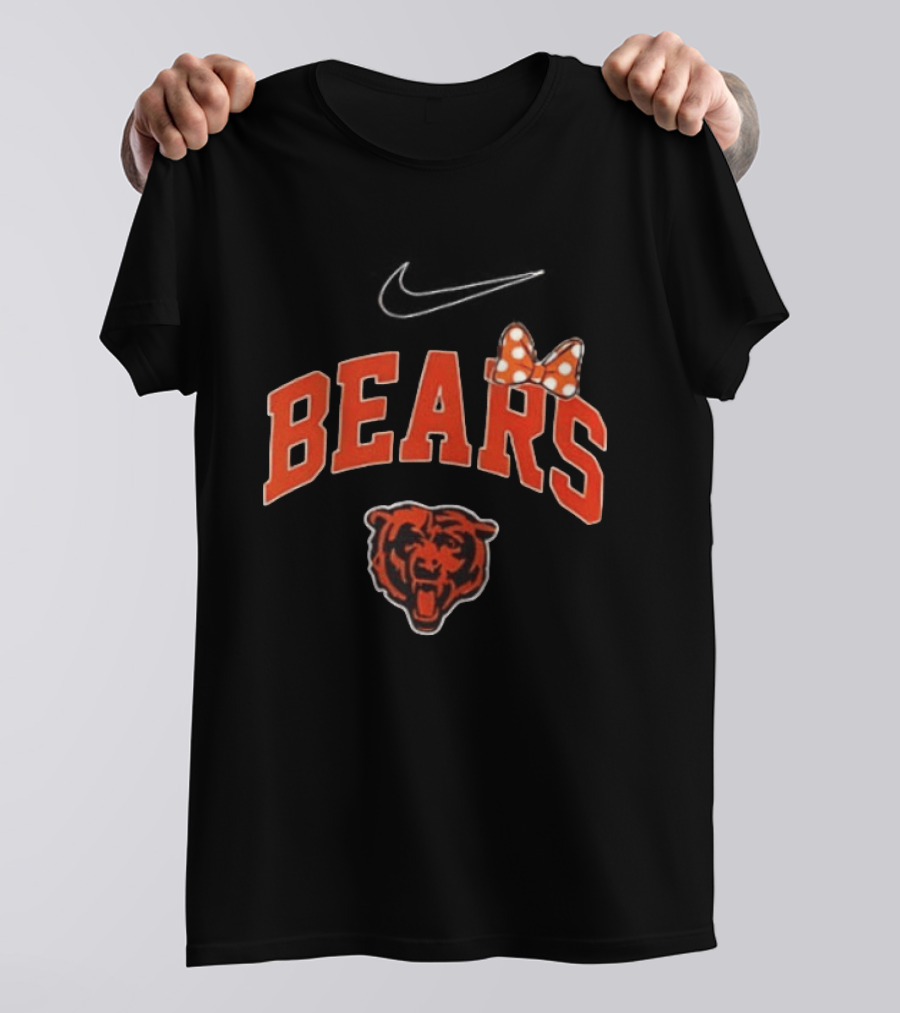 Chicago Bears Boo To You Fa Boo Lous Rugby Minnie Bow 2 Sided T-Shirt