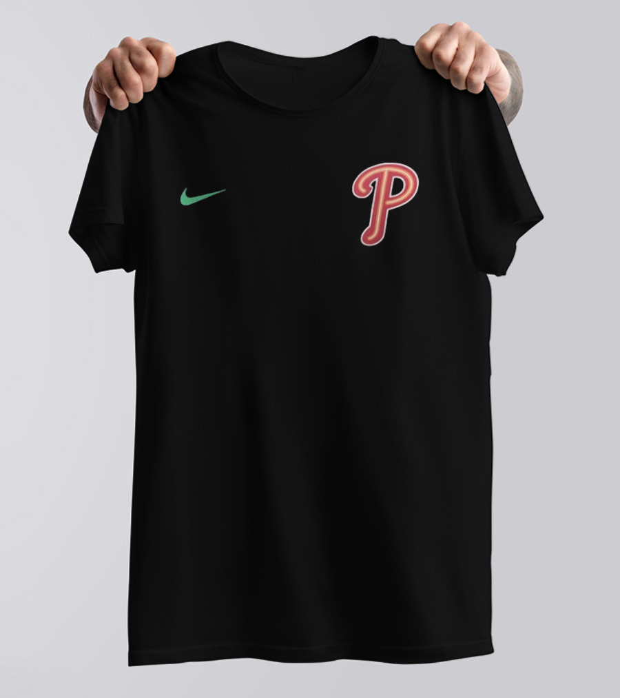 Philadelphia Phillies Nike P Logo Ring The Bell 2 Sided T-Shirt
