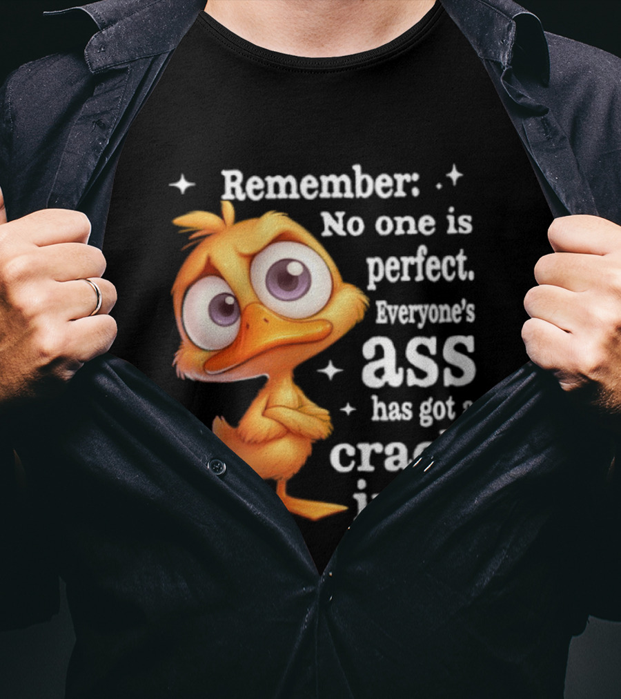 Remember No One Is Perfect Funny Duck Everyone's Ass Has Got A Crack In It T-Shirt