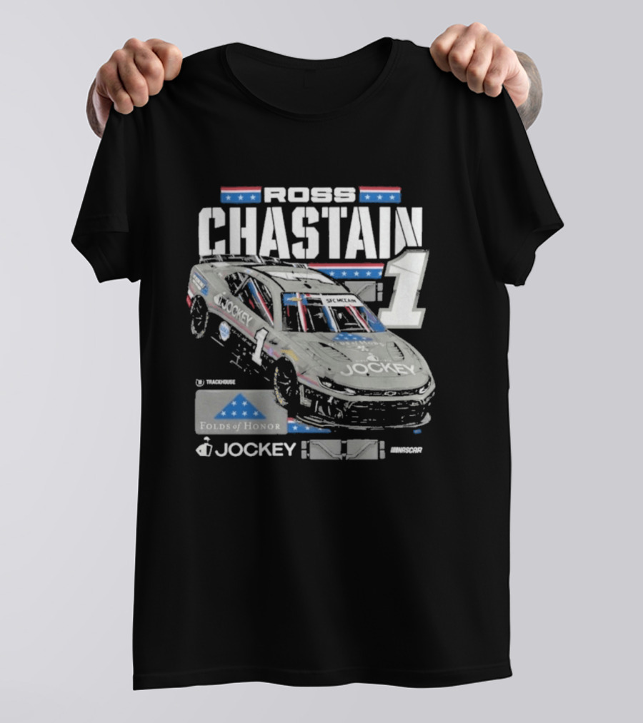 Ross Chastain #1 2026 Jockey Folds Of Honor Racing Car T-Shirt