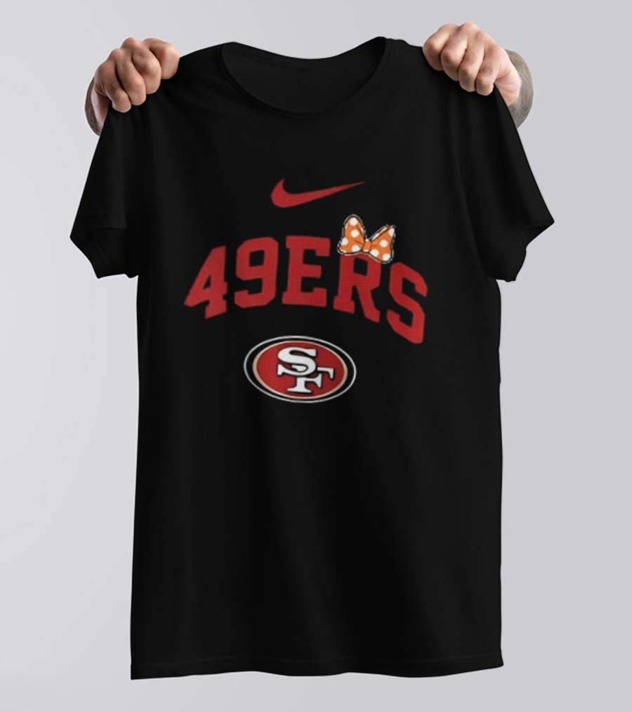 Nike San Francisco 49ers Fa Boo Lous Boos SF Football Bow Halloween T-Shirt