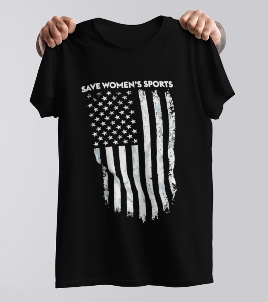 Save Women's Sports American Flag Stars And Stripes T-Shirt
