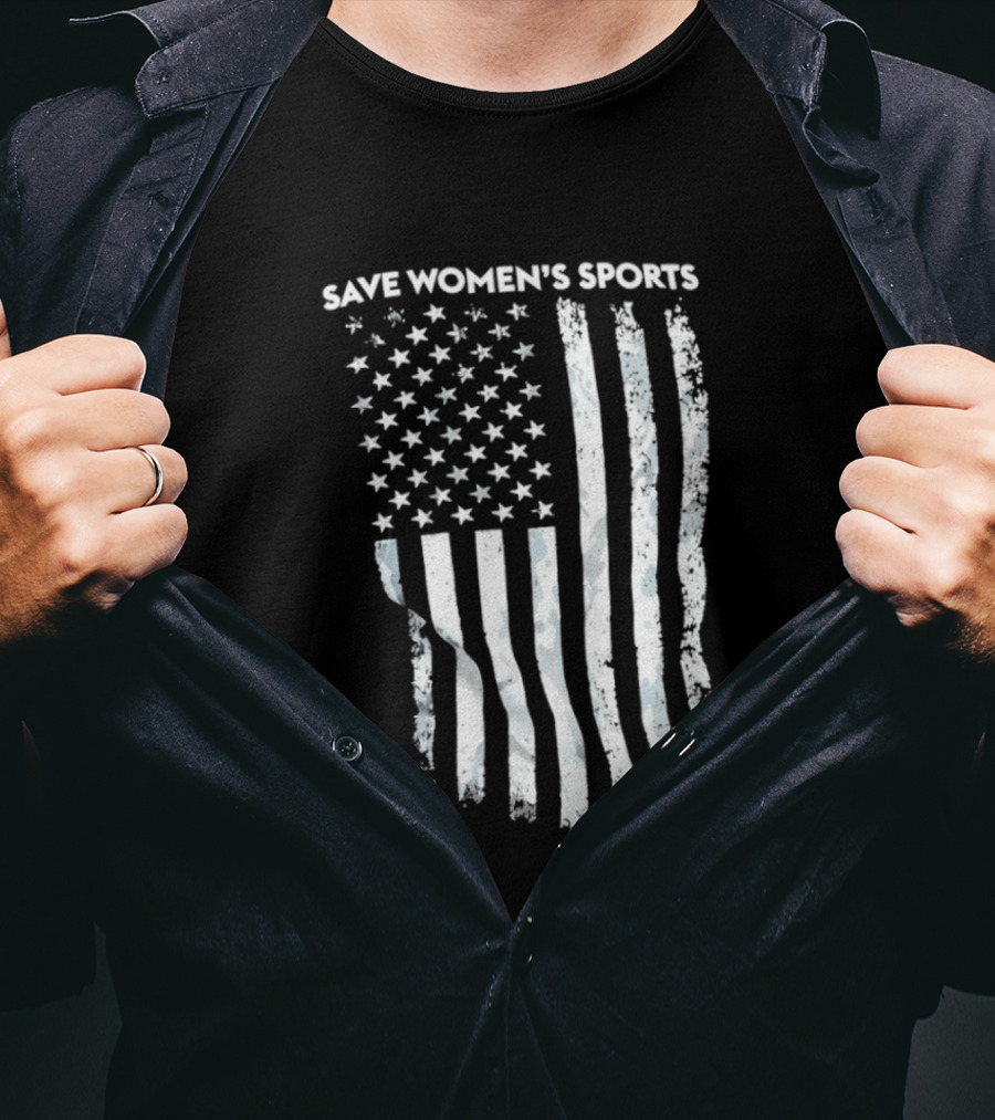 Save Women's Sports American Flag Stars And Stripes T-Shirt