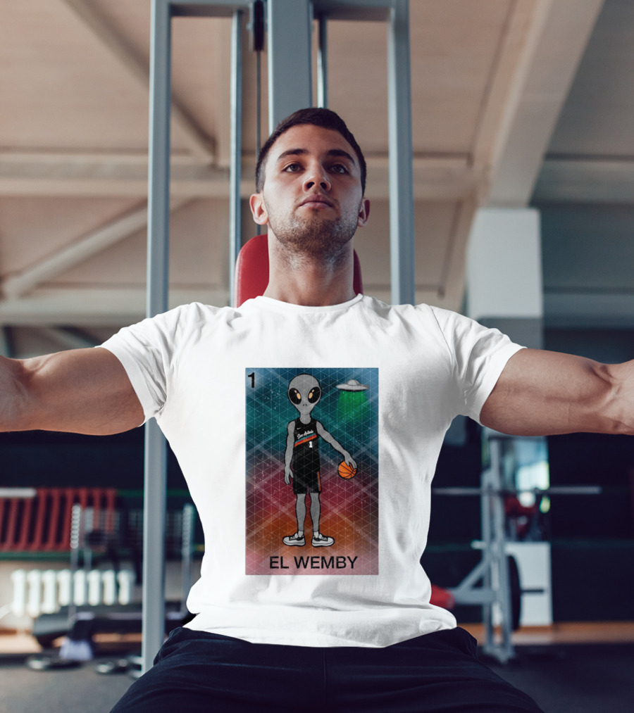 El Wemby Lotería Card Alien Victor Wembanyama San Antonio Spurs Basketball NBA 2026 T-Shirt