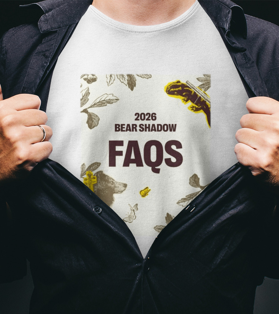 2026 Bear Shadow FAQs Music Festival Forest Animals Instruments T-Shirt