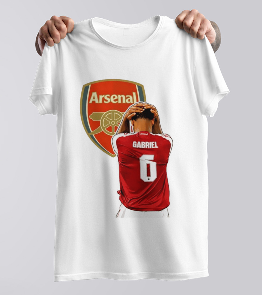 Gabriel Magalhaes Arsenal Jersey Number 6 Premier League T-Shirt