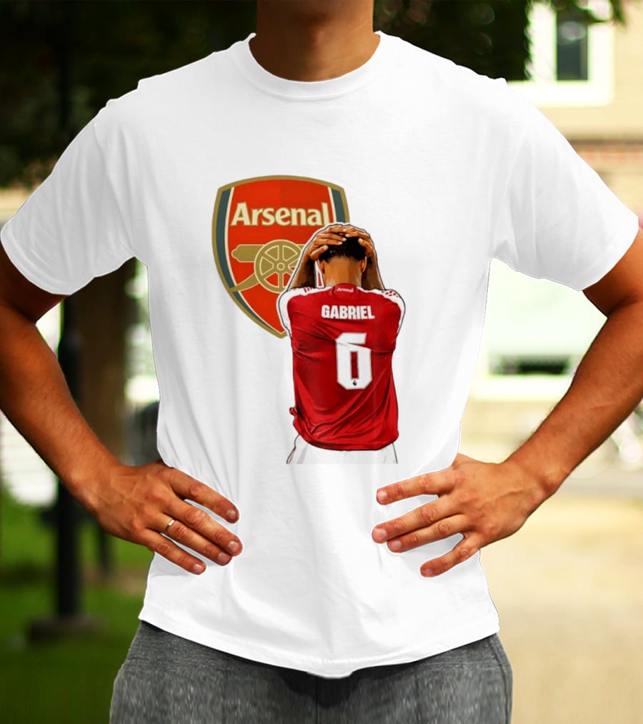 Gabriel Magalhaes Arsenal Jersey Number 6 Premier League T-Shirt