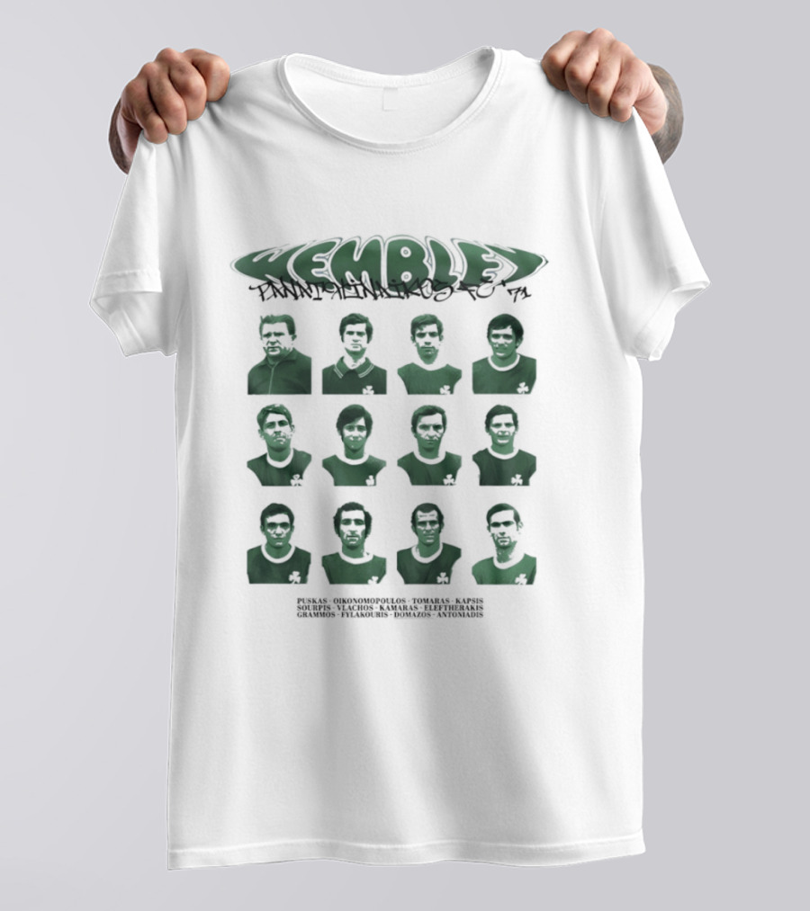 Panathinaikos FC 1971 Team Wembley Kemble Players T-Shirt