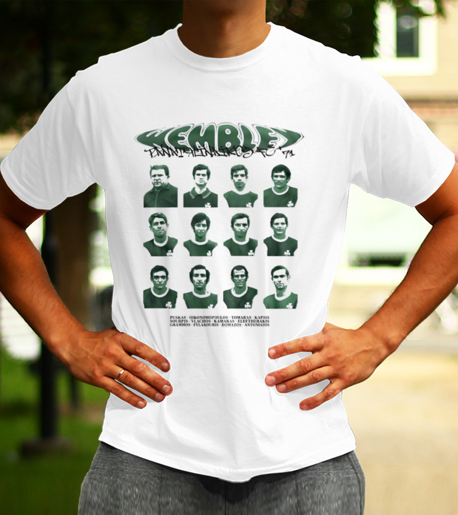Panathinaikos FC 1971 Team Wembley Kemble Players T-Shirt