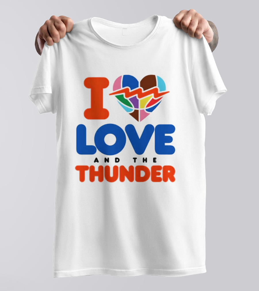 I Love Thunder Heart Color Block T-Shirt