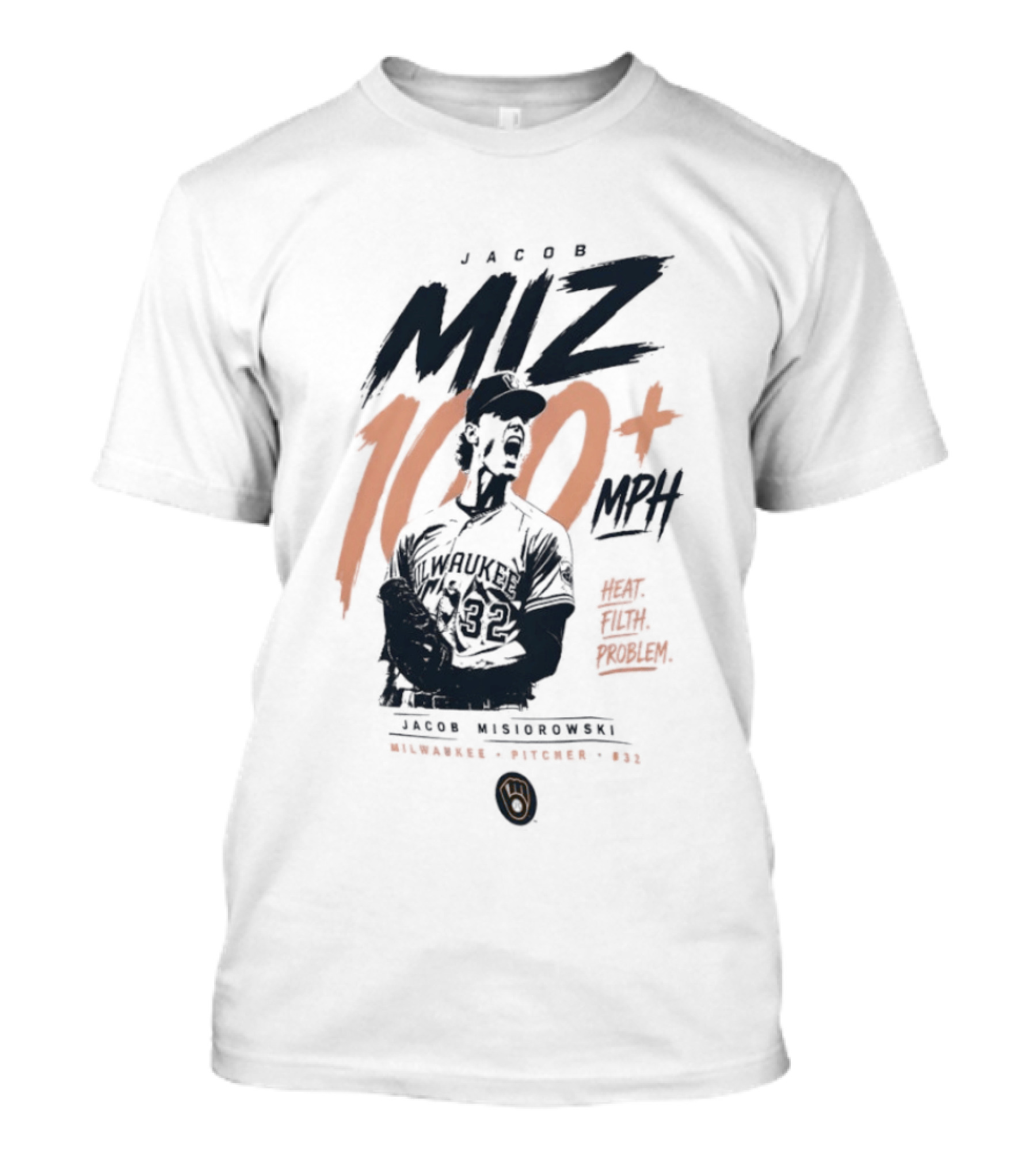 Jacob Misiorowski MIZ 100 Plus MPH Heat Milwaukee Filth Problem Baseball T-Shirt