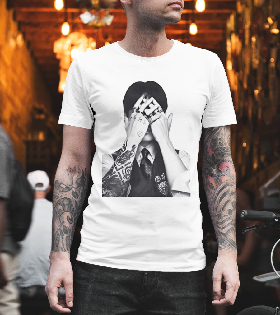Jungkook BTS Tattoo Hands Rings Black And White Aesthetic T-Shirt