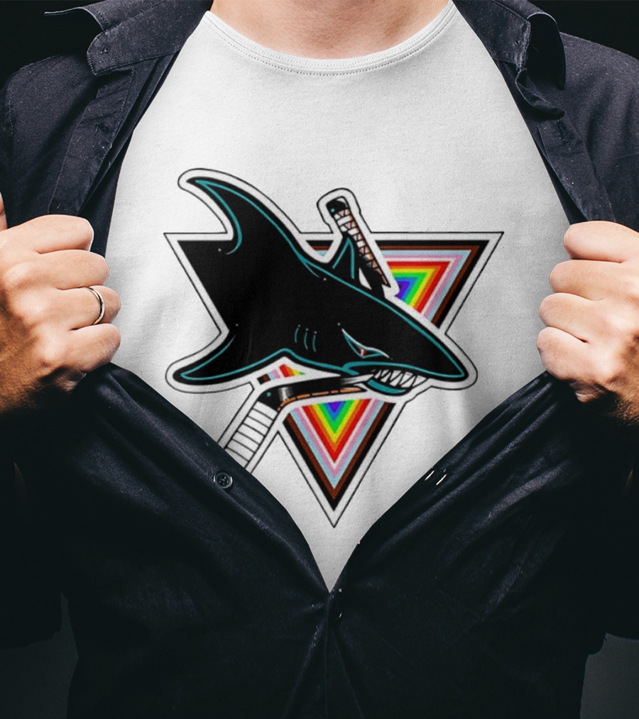 San Jose Sharks Pride NHL Rainbow Ice Hockey Team T-Shirt