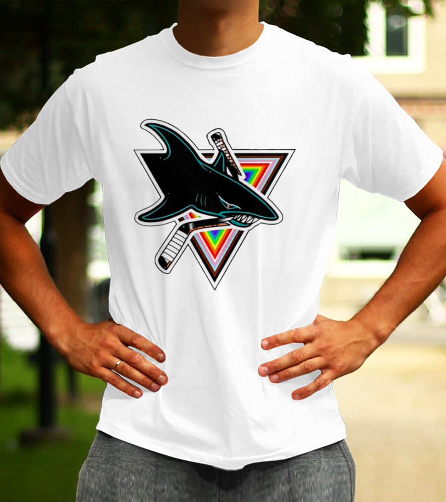 San Jose Sharks Pride NHL Rainbow Ice Hockey Team T-Shirt