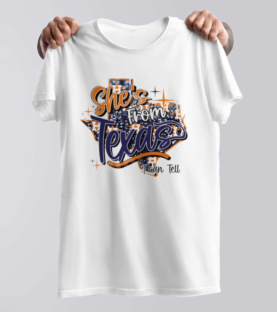 She's From Texas I Can Tell Map 2026 T-Shirt