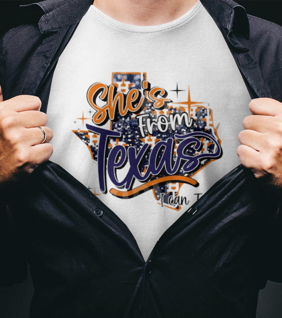She's From Texas I Can Tell Map 2026 T-Shirt