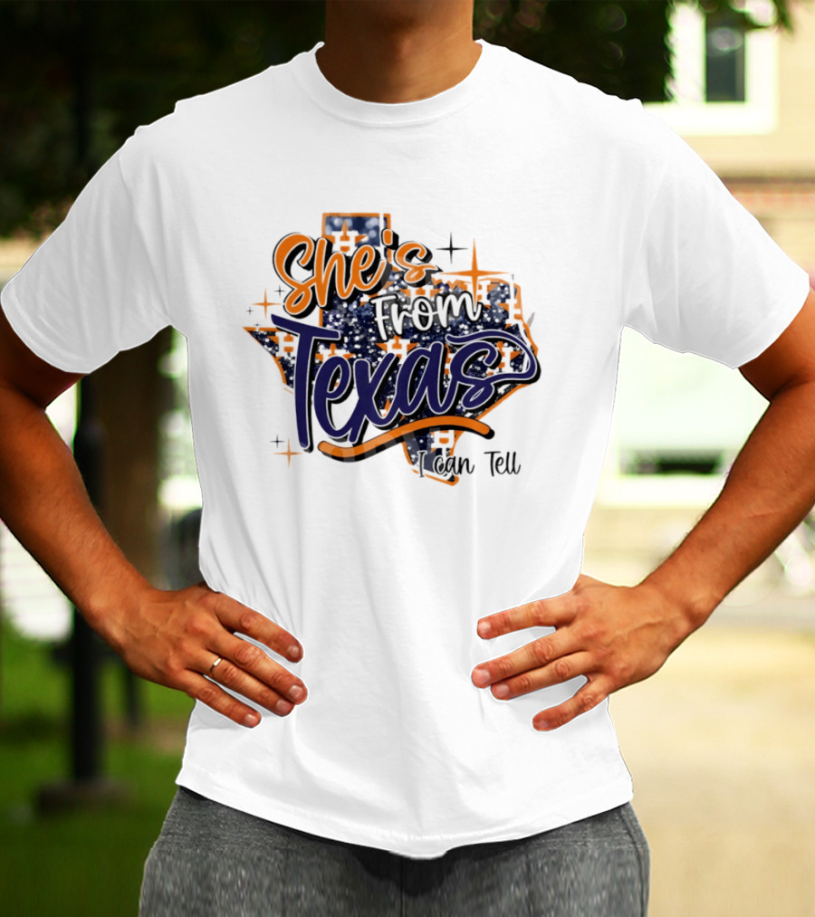 She's From Texas I Can Tell Map 2026 T-Shirt