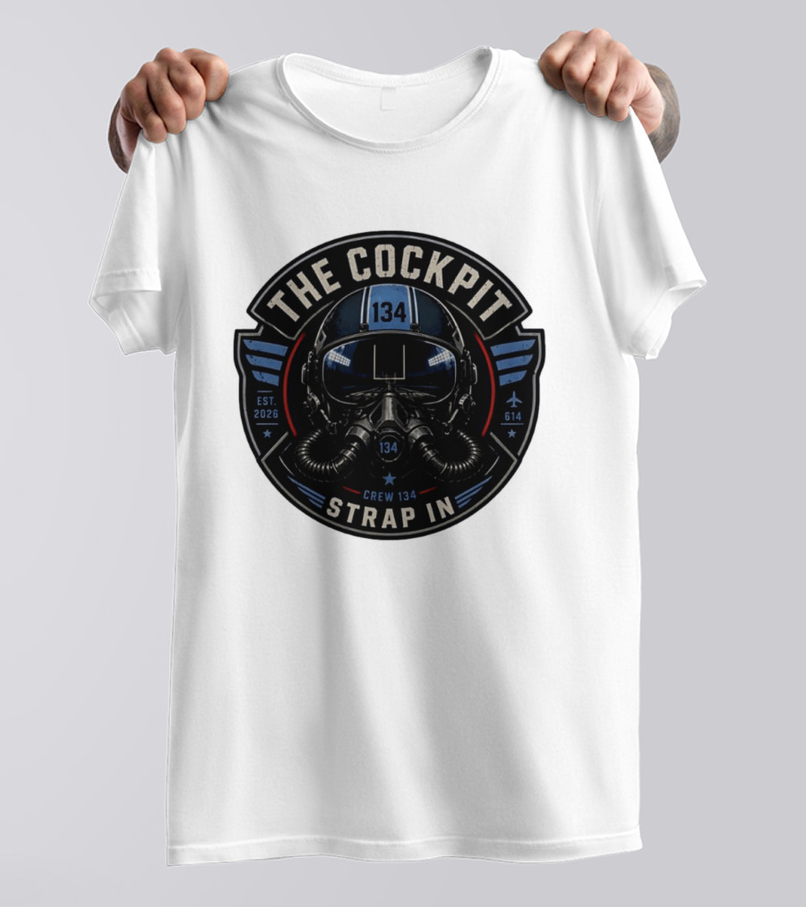 The Cockpit Strap In Crew 134 Football Helmet Est 2026 134 614 T-Shirt