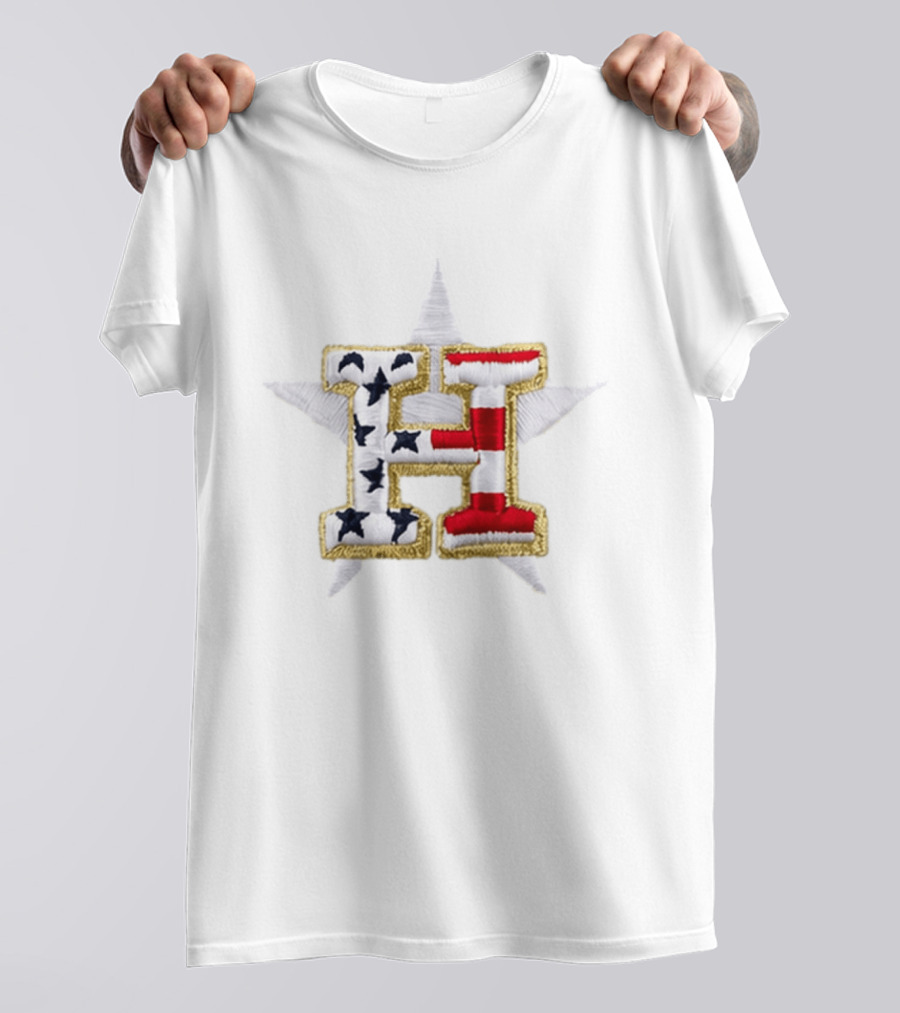 America 250th Astros Stars Stripes Patriotic Hat T-Shirt